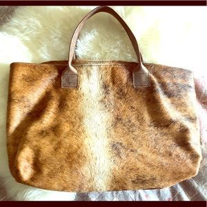 Brindle leather tote bag